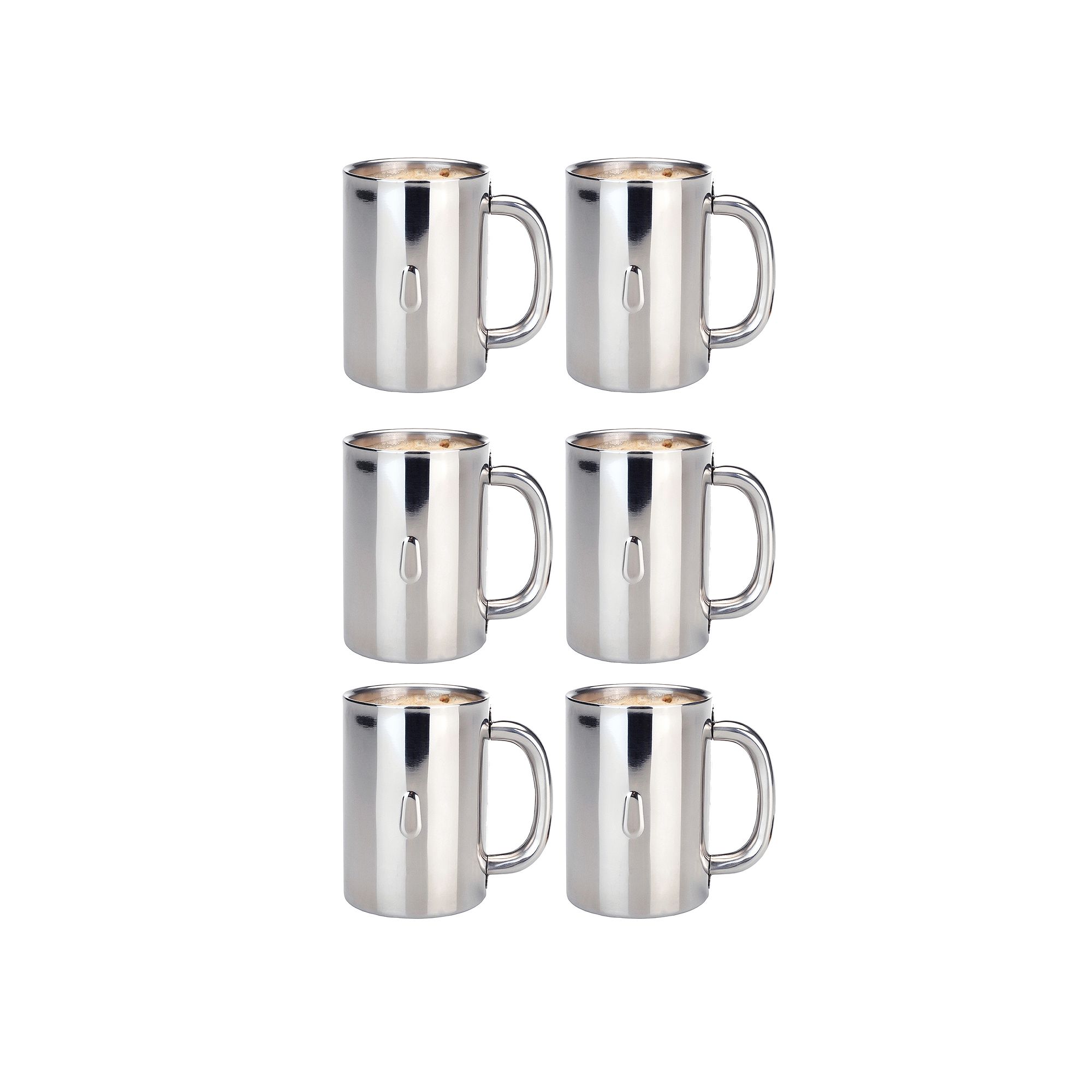 BergHOFF 6-Piece 18/10 Stainless Steel 12 oz Mug Set, Multi