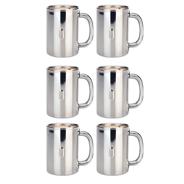 BergHOFF 6Pc 18/10 Stainless Steel Mug Set, 12 oz