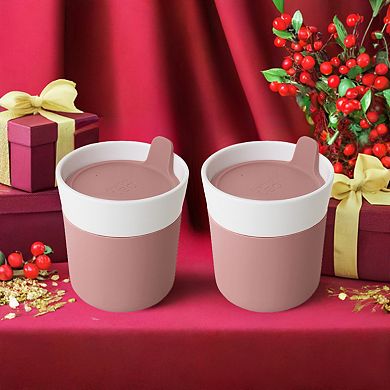 BergHOFF Leo 8.4oz. Porcelain Travel Mug Set of 2
