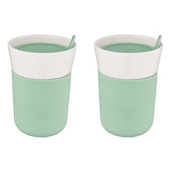 BergHOFF Leo 11.16 oz. Porcelain Travel Mug Set of 2