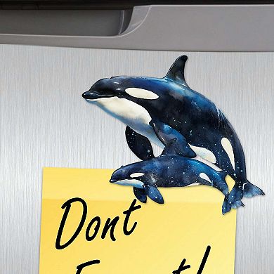 Majestic Orcas Decorative Wooden Magnets Set of 6 by G. Debrekht