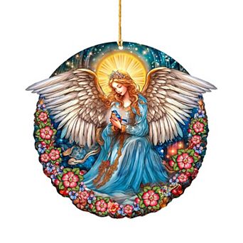 Guardian Angel Of Serenity Holiday Wooden Christmas Ornaments By G. Debrekht