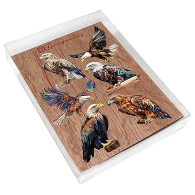 Eagle's Flight Decorative Wooden Magnets Set of 6 by G. Debrekht