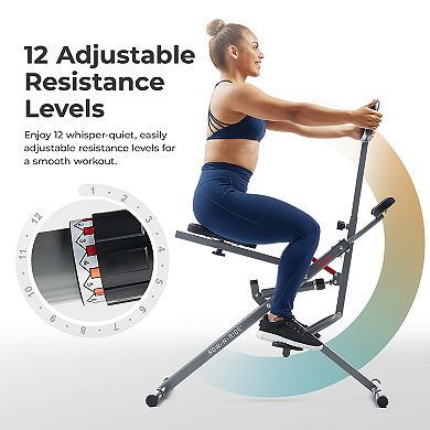 Sunny Health & Fitness Smart Upright Row-N-Ride® Hydraulic Squat Assist Trainer Machine