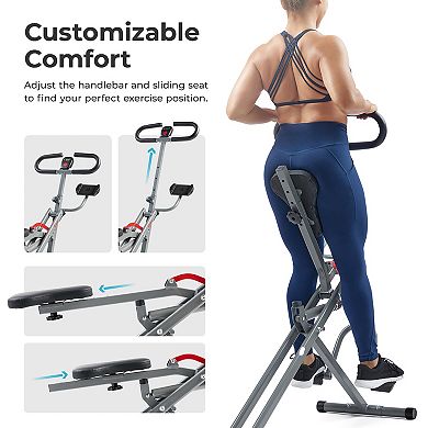Sunny Health & Fitness Smart Upright Row-N-Ride® Hydraulic Squat Assist Trainer Machine