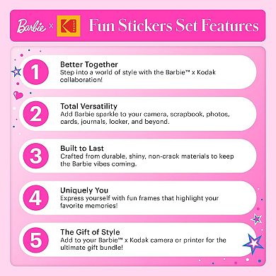 Barbie x Kodak Colorful & Decorative Barbie-Themed Sticker Sets for Barbie Photo