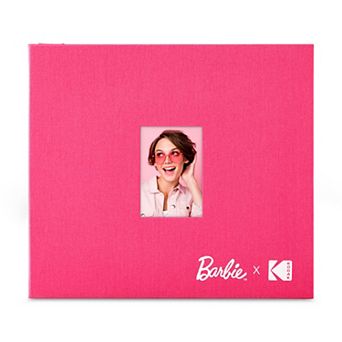 Barbie x Kodak Pink 8x8” Cloth Covered Scrapbook Photo Album with Front Picture Window