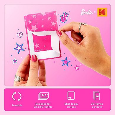 Barbie x Kodak Colorful & Decorative Barbie-Themed Sticker Frames for 2x3” Photo Projects
