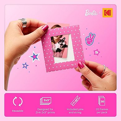 Barbie x Kodak Colorful & Decorative Barbie-Themed Paper Frames for 2x3” Photo Projects