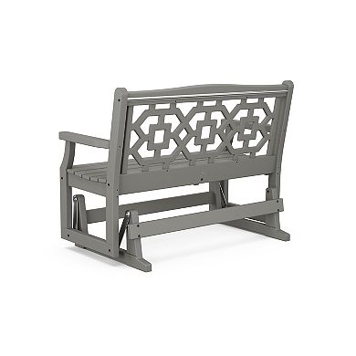 Martha Stewart by POLYWOOD Chinoiserie Outdoor Glider Bench