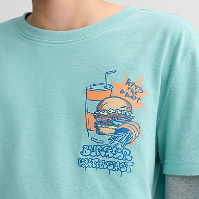Boys 8-20 Sonoma Goods For Life® Layered Long Sleeve Twofer Graphic Tee in Regular & Husky