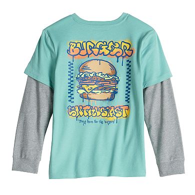 Boys 8-20 Sonoma Goods For Life® Layered Long Sleeve Twofer Graphic Tee in Regular & Husky