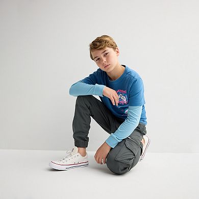 Boys 8-20 Sonoma Goods For Life® Layered Long Sleeve Twofer Graphic Tee in Regular & Husky