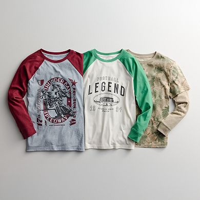 Boys 8-20 Sonoma Goods For Life® Layered Long Sleeve Twofer Graphic Tee in Regular & Husky