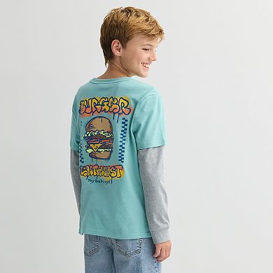Boys 8-20 Sonoma Goods For Life® Layered Long Sleeve Twofer Graphic Tee in Regular & Husky
