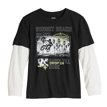 Boys 8-20 Sonoma Goods For Life® Layered Long Sleeve Twofer Graphic Tee in Regular & Husky