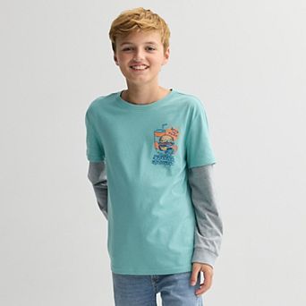 Boys 8-20 Sonoma Goods For Life® Layered Long Sleeve Twofer Graphic Tee in Regular & Husky