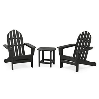POLYWOOD Classic Outdoor Adirondack 3 pc Set with South Beach Side Table