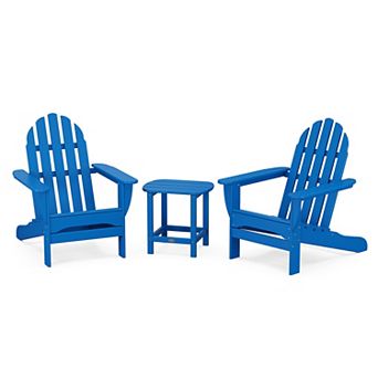 POLYWOOD Classic Outdoor Adirondack 3 pc Set with South Beach Side Table
