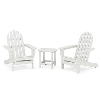 POLYWOOD Classic Outdoor Adirondack 3 pc Set with South Beach Side Table