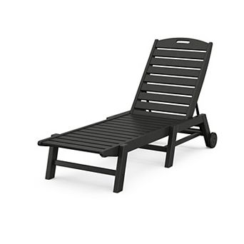 POLYWOOD Outdoor Nautical Chaise with Wheels