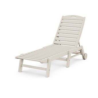 POLYWOOD Outdoor Nautical Chaise with Wheels