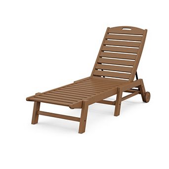 POLYWOOD Outdoor Nautical Chaise with Wheels