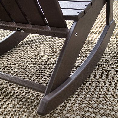 POLYWOOD Outdoor Vineyard Adirondack Rocking Chair & Side Table 3-Piece Set