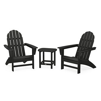 POLYWOOD Outdoor Vineyard Adirondack 3 pc Set with South Beach Side Table