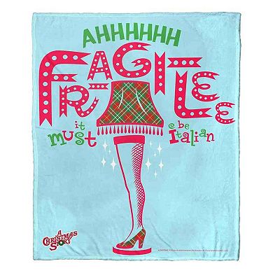 Warner Bros. A Christmas Story It Must Be Italian Silk Touch Throw Blanket 50x60 Inches