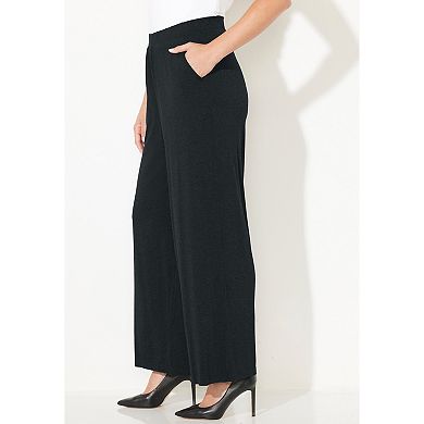 Catherines Women's Plus Size Petite Anywear Wide Leg Pant