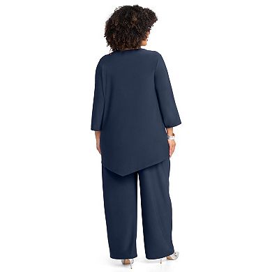 Catherines Women's Plus Size 2-Piece Dazzle Zig Zag Pant Set