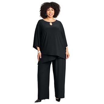Catherines Women's Plus Size 2 pc Embellished Keyhole Pant Set
