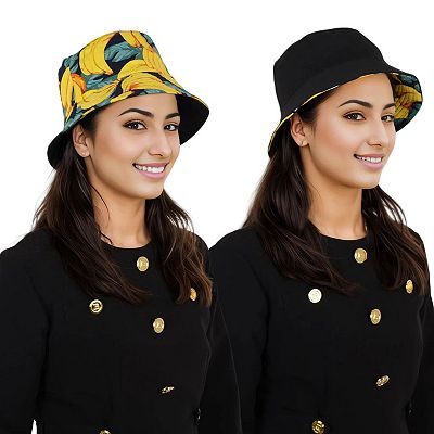 Bucket Hats For Women Trendy Print Reversible Bucket Hat Packable Summer Fall Fisherman Sun Caps Style 1