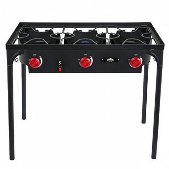 Hike Crew 3-Burner 225,000 BTU Gas Camping Stove, Portable Stove w/Auto Ignition & More!