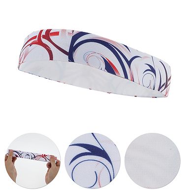 Breathable Headband Textured Sweat Headband for Sport White 1 Pc