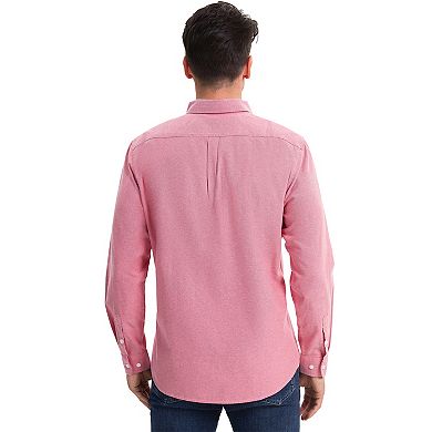 Men's Long Sleeve Button Down Collar Regular Fit Business Oxford Dress Shirt