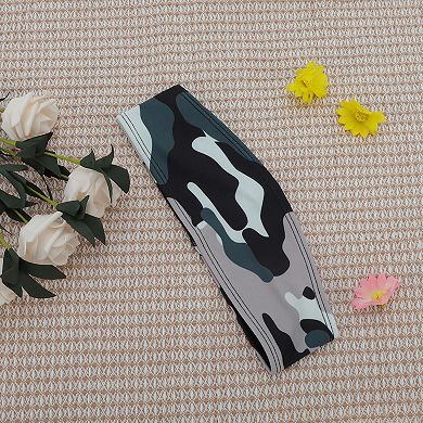 Breathable Headband Triangle Sweat Headband for Sport Green White 1 Pc