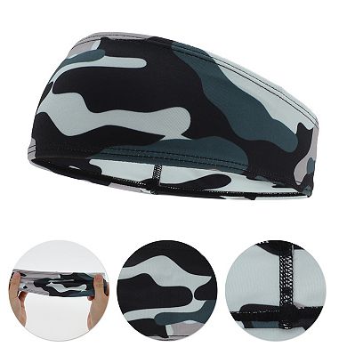 Breathable Headband Triangle Sweat Headband for Sport Green White 1 Pc