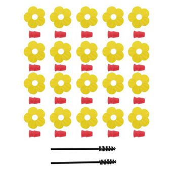20 pc Hummingbird Feeder Parts with 2 pc Cleaning Brush, Flowers for Hummingbird Feeder