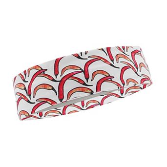 Breathable Headband Printed Sweat Headband for Sport Pink Red 1 pc