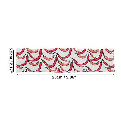 Breathable Headband Printed Sweat Headband for Sport Pink Red 1 Pc