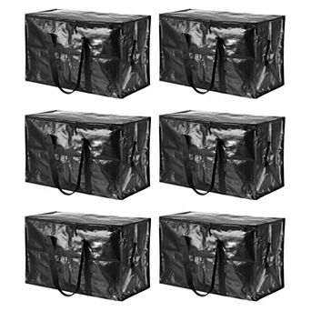 Extra Large Moving Bags, 6 Pack Bags with Reinforced Handles and Zipper Storage Tote Packing Bags