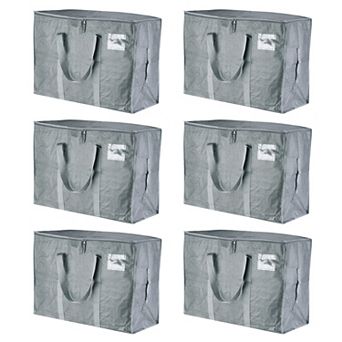 Extra Large Moving Bags, 6 Pack Bags with Reinforced Handles and Zipper Storage Tote Packing Bags