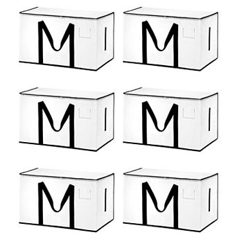 Extra Large Moving Bags, 6 Pack Bags with Reinforced Handles and Zipper Storage Tote Packing Bags