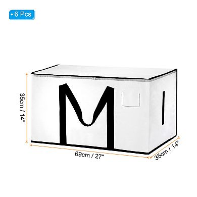 Extra Large Moving Bags, 6 Pack with Reinforced Handles and Zipper Storage Tote Packing Bags