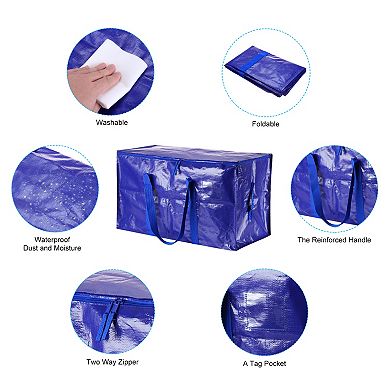 Extra Large Moving Bags, 6 Pack with Reinforced Handles and Zipper Storage Tote Packing Bags