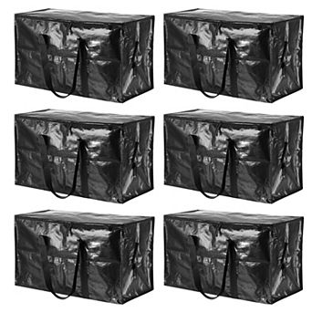 Extra Large Moving Bags, 6 Pack with Reinforced Handles and Zipper Storage Tote Packing Bags