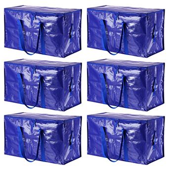 Extra Large Moving Bags, 6 Pack with Reinforced Handles and Zipper Storage Tote Packing Bags