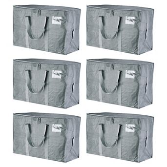Extra Large Moving Bags, 6 Pack with Reinforced Handles and Zipper Storage Tote Packing Bags